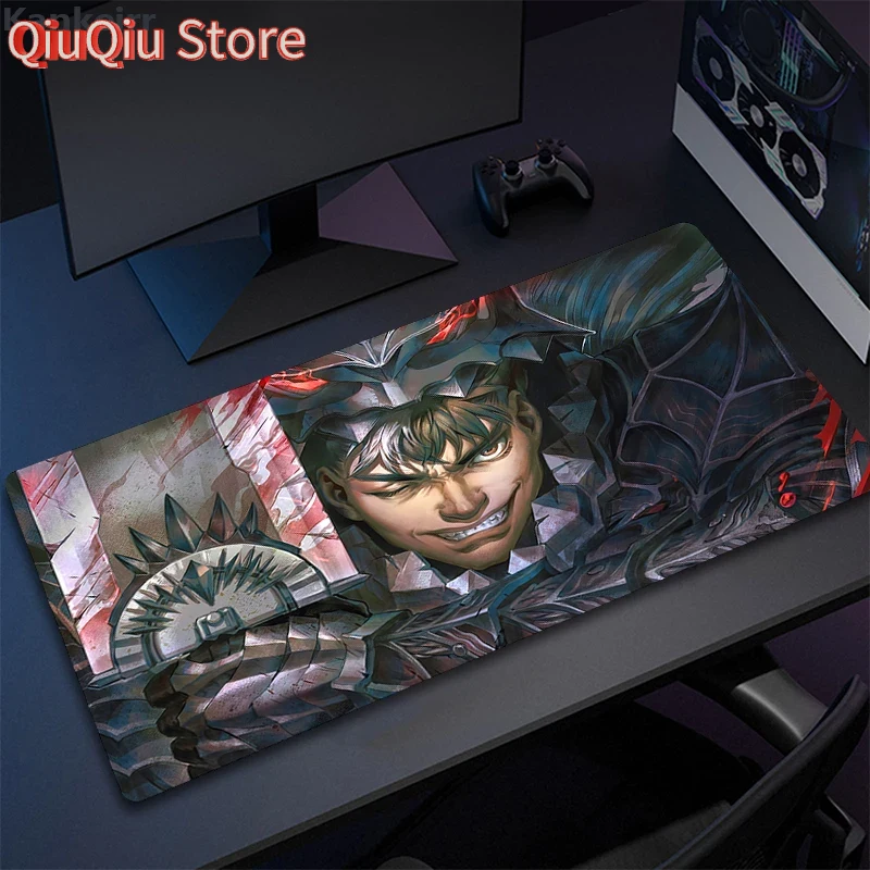 90x40 Large Size Keyboard Laptop Mousepad Speed Desk Mat Anime Berserk Guts Lock Edge Mouse Pad Computer Accessories Gaming Mats