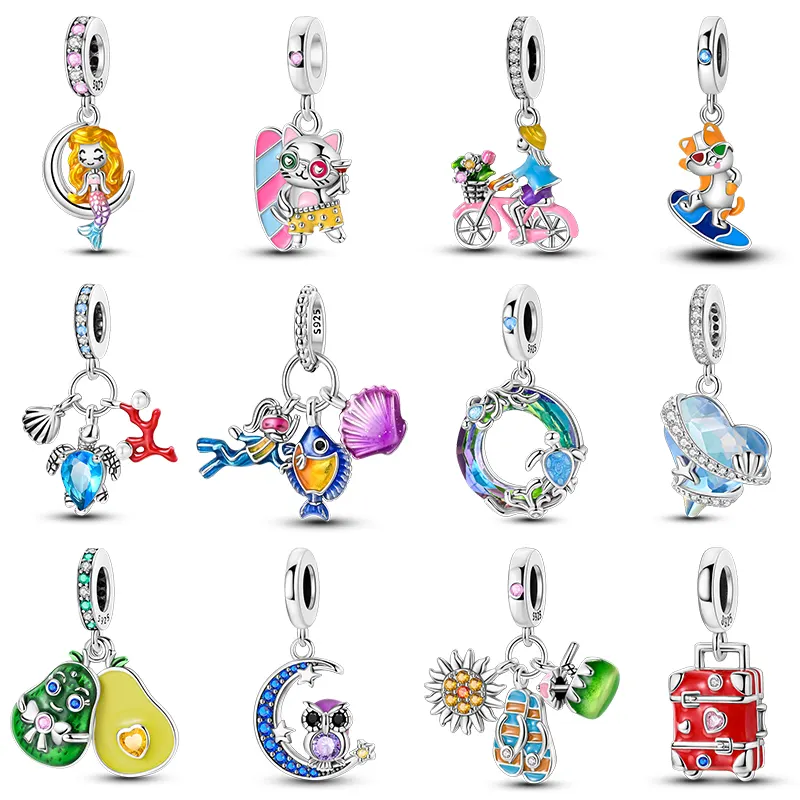 Original 925 Silver Color Fashion Halloween Series Luminous Skull Elf Pumpkin Charms Beads Fit Qikaola Bracelets DIY Jewelry