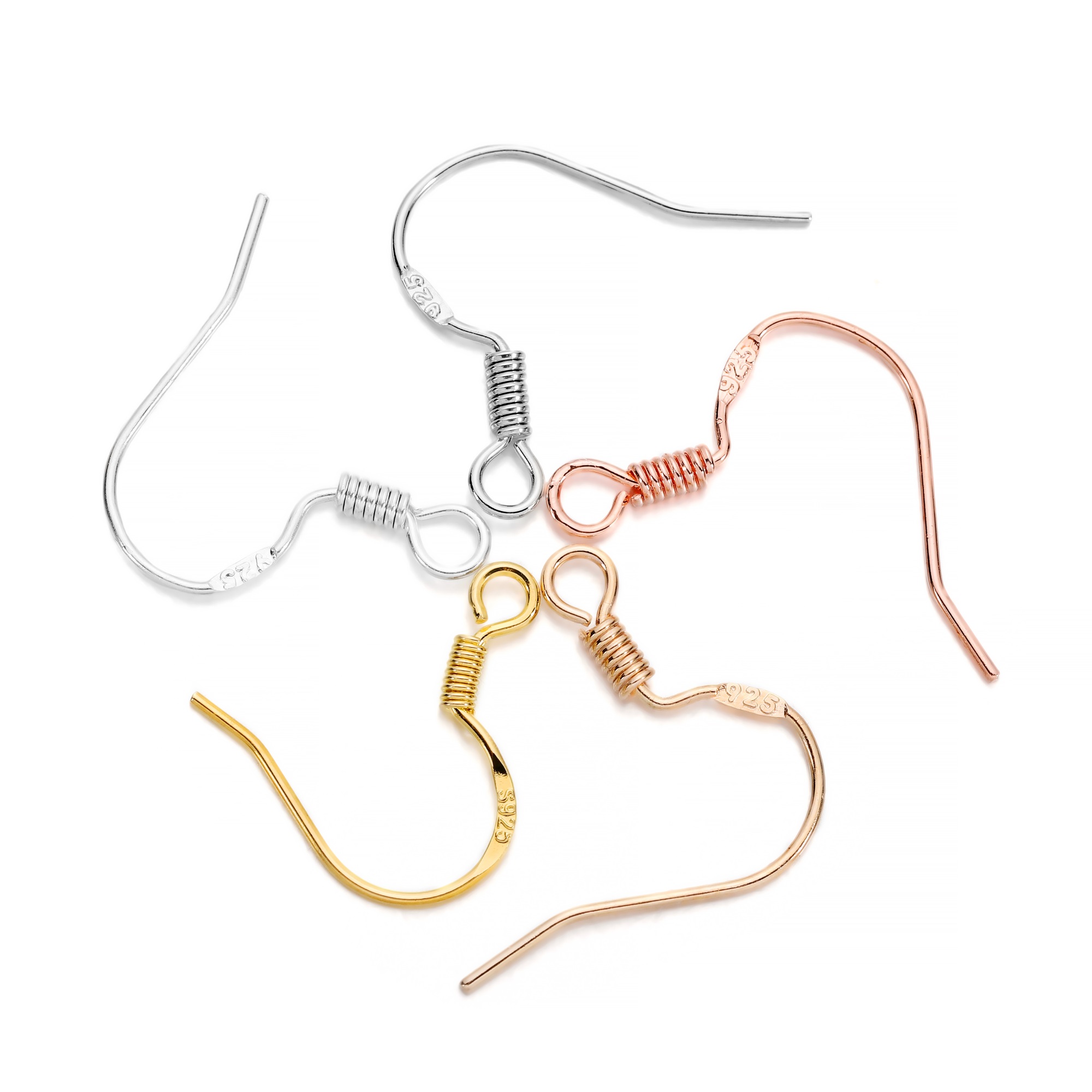 50-100pcs/lot Earrings Carven 925 Silver Color Copper Ear Wires Earrings Hook For DIY Jewelry Earring Making Supplies Accessorie