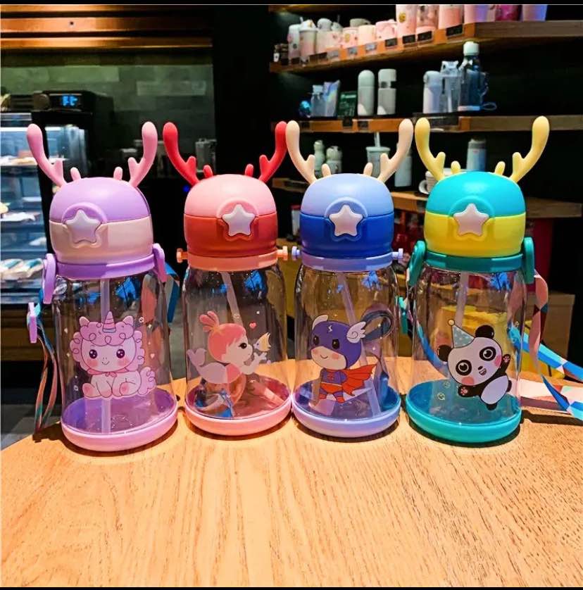 550 Ml Plastic Water Bottle For Kids With Anti Choke Straw