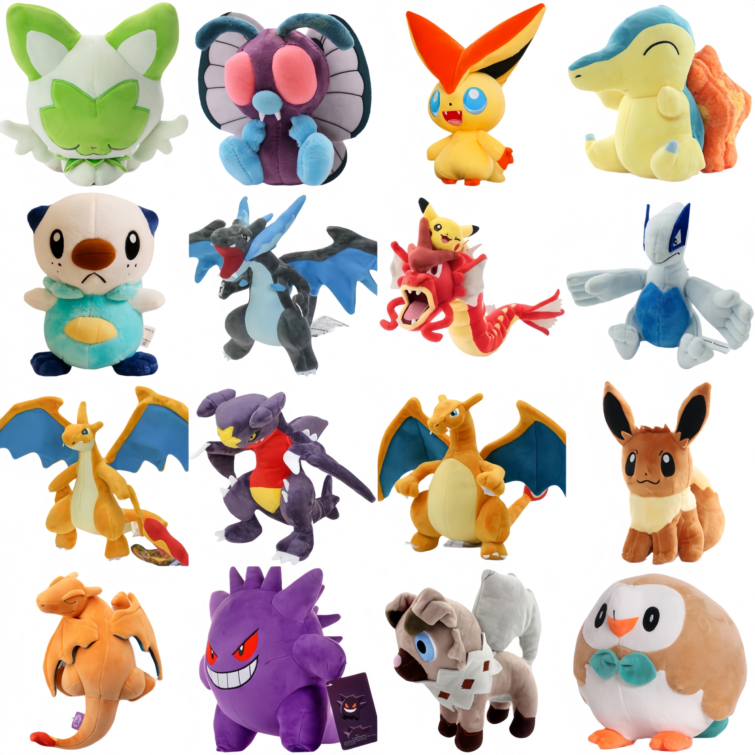 Pokemon Oshawott Rockruff Butterfree Plush Toy Chikorita Gyarados Garchomp Gengar Eevee Stuffed Doll Shiny Charizard XY Peluche