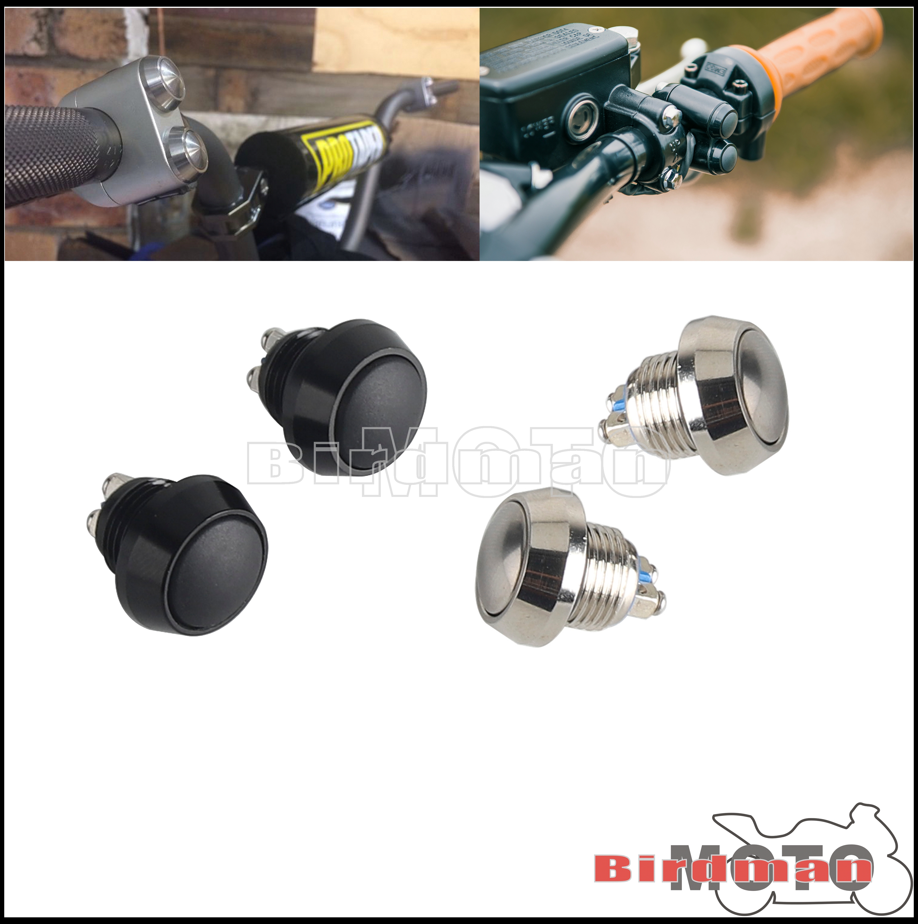 Retro Motorcycle Switch Replace Button For Harley Honda Suzuki Yamaha Kawaski Cafe Racer Chopper IP65 Aluminum Momentary Buttons