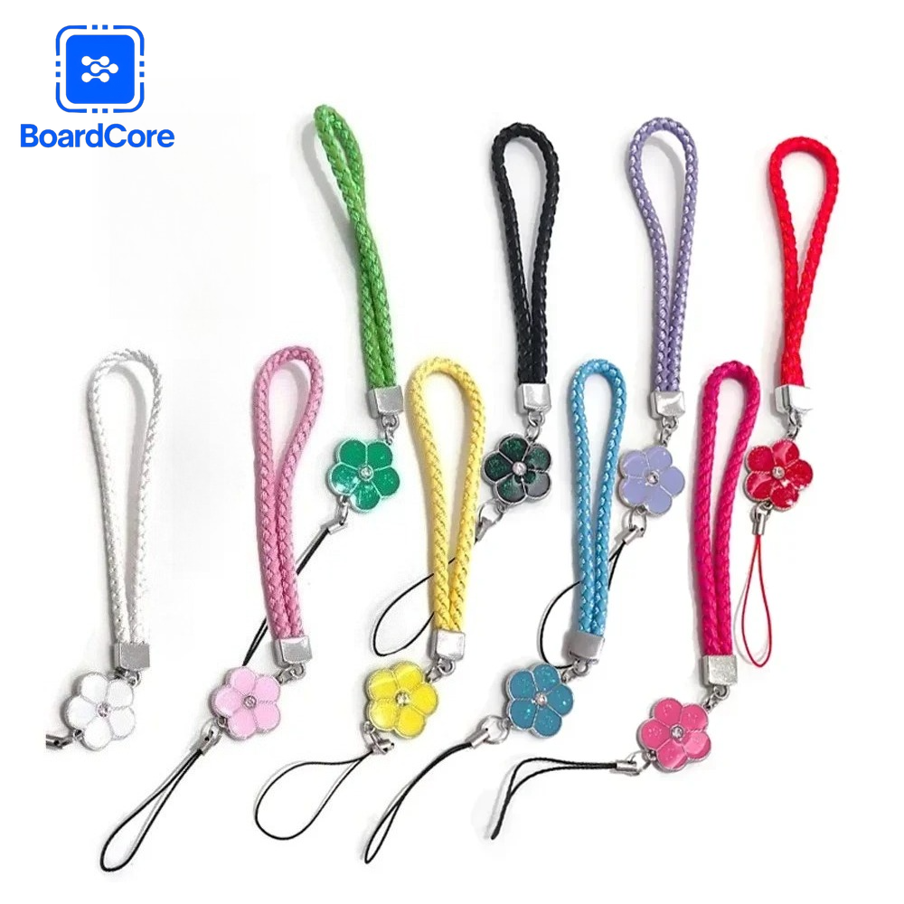 1Pcs Colorful Small Flower Mobile Phone Solid Color Phone Wrist Strap Lanyard for ID Card Keychain Universal Phone Accessories