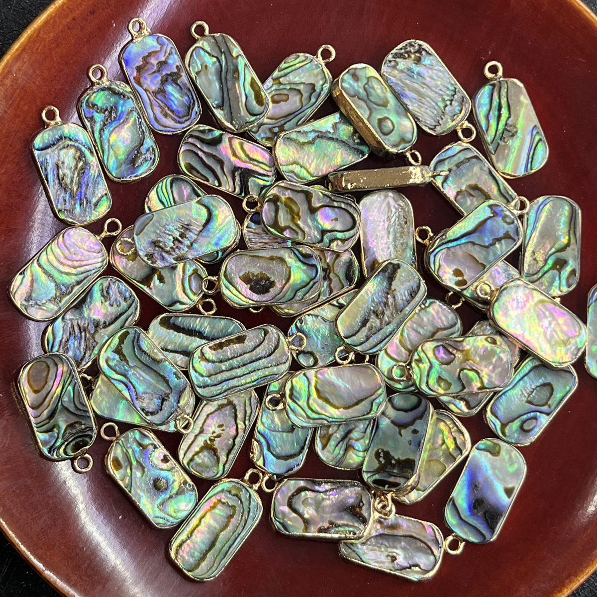 1pc 10x18mm Rounded Rectangular Pendant Natural Abalone Shell Charms for Jewellery Making DIY Necklace Bracelet Accessories
