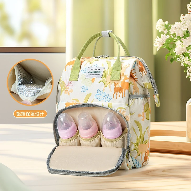 Fashion Large Capacity School Backpack Multi-functional Waterproof Baby Diaper Bag Hand-held Mommy Bag Student