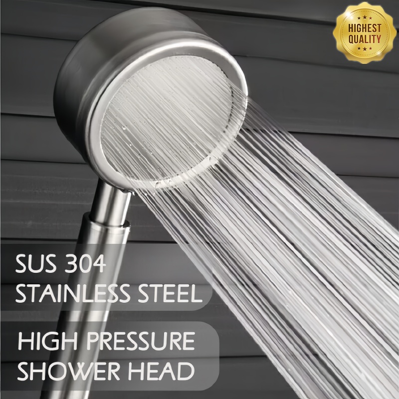 BAOKEMO Stainless Steel Bathroom Handheld Shower Head High Pressure Water Saving Sprayer Nozzle Supercharged Rainfall Modes