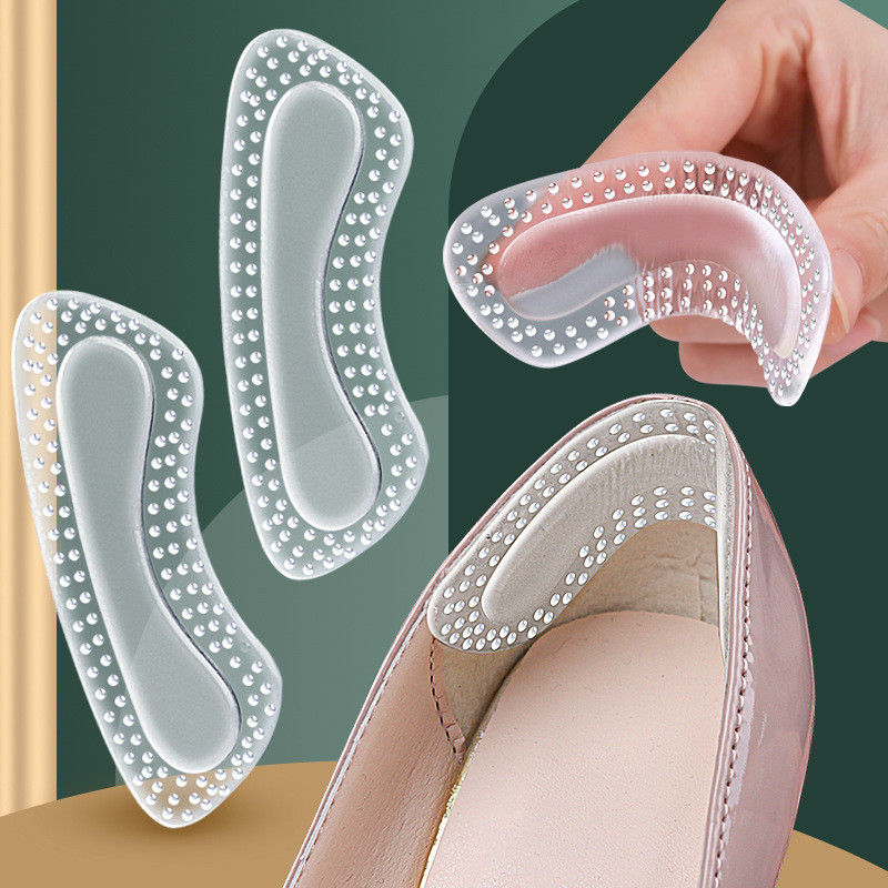 GEL Heel Protectors Women Silicone Cushion Foot Care Products Non Slip Shoe Pads for High Heels Adjustable Size Insoles 1Pair