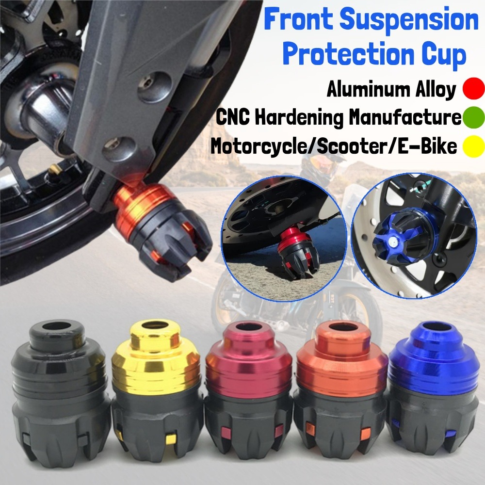 1Pair Motorcycle Front Suspension Protection Cups Universal Aluminum Alloy Falling Front Fork Protection Pads for Motorcycle pen gpt