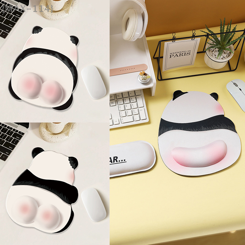 New! Pink Butt Panda Silicone Wrist Mouse Pad - Cute, Creative Hand Rest, Non-Slip For Computer & Office