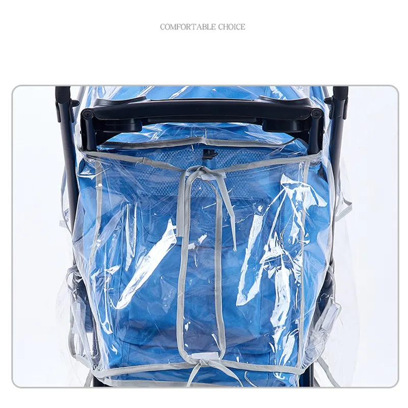 EVA Baby Stroller Accessories Waterproof Rain Cover Transparent Wind Dust Shield Zipper Open For Pushchairs Raincoat pen gpt