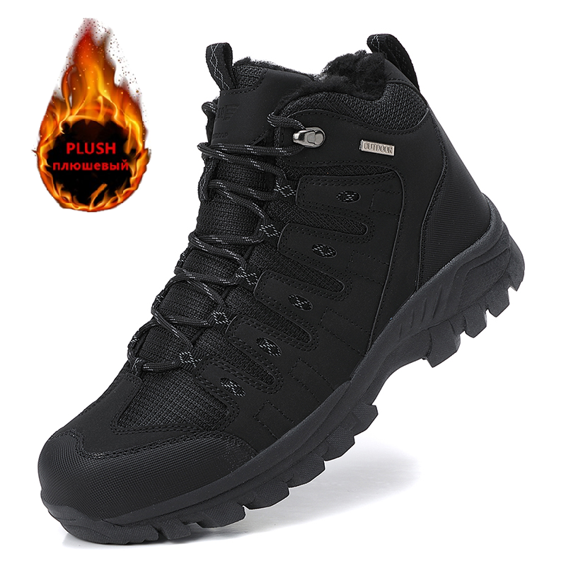 2024 Fashion Outdoor Winter Snow Boots For Men Male Sneakers Quality High Top Super Warm Plush Warm Ankle Boots