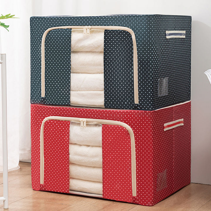 Pack Of 2 Storage Box Foldable Large Capacity Oxford Cloth Clothes Sundries Organizer Case For Household 66ltr - image 1