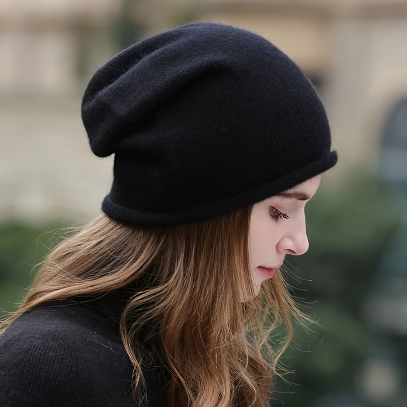 1PC Luxury Beanie Hat - A Warm, Elastic, Breathable, Stylish Design, Casual Winter Fashion Knitted Beret Hat