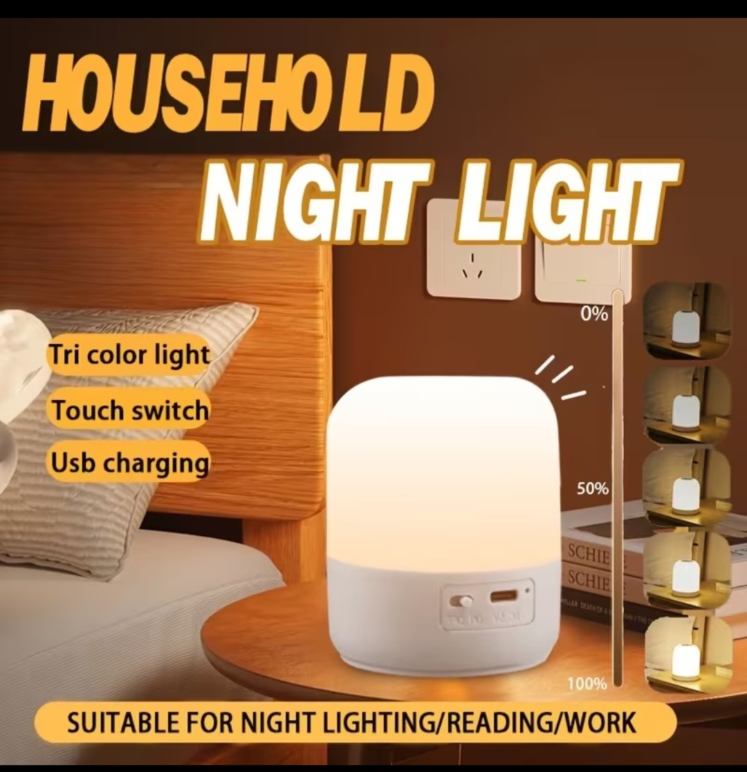 Portable Handheld LED Soft Night Light - Touch Control, Timed Ambience Camping Lamp
