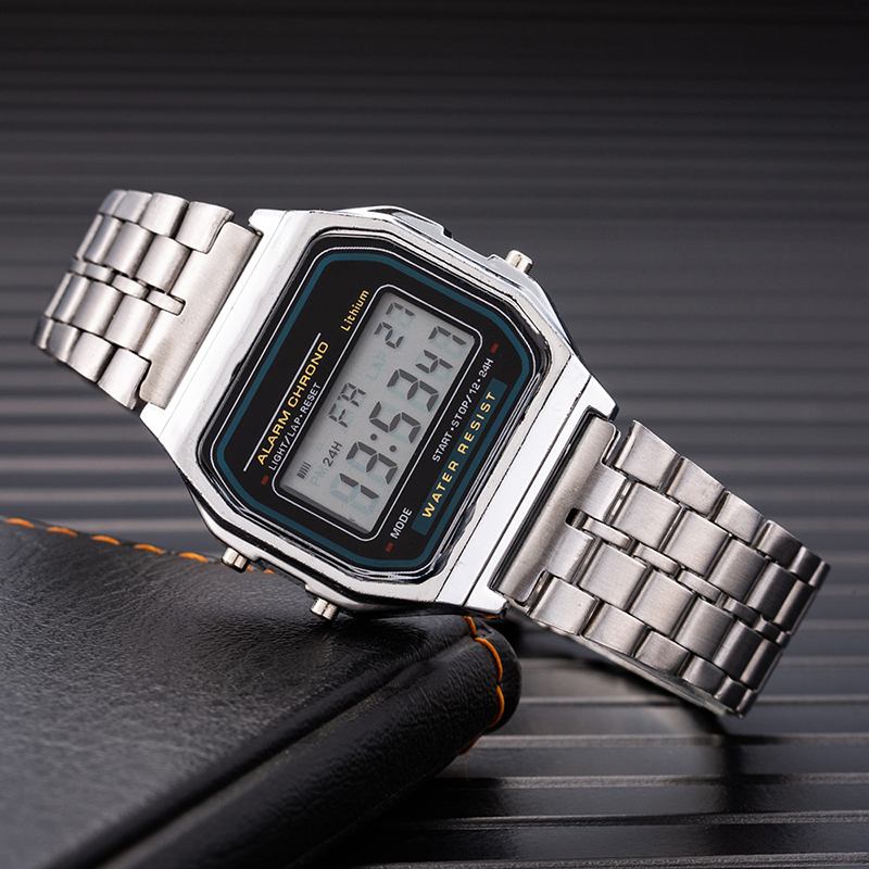 Sport Watch man Digital Led Fashion Luxury Stainless Steel Square Wristwatch Electronic Womens Watches Male Clock Reloj Hombre Bles Online DZ-9B-02