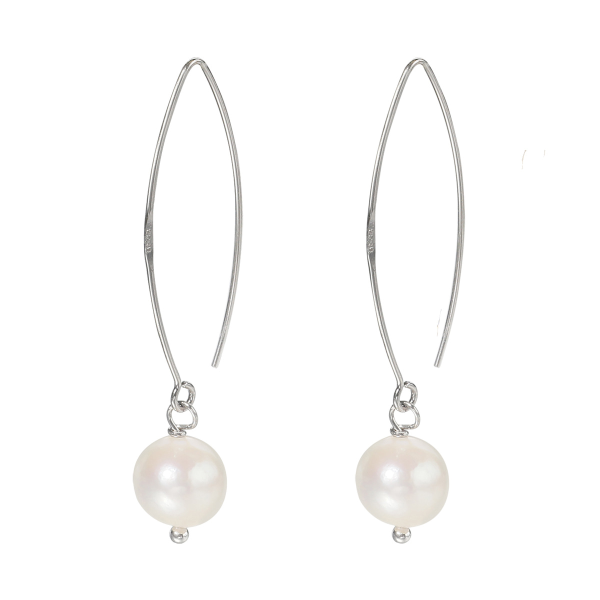 925 Sterling Silver Freshwater Cultured Pearl Dangle Earrings for Women Elegant Hook Earrings Daily Wear Wedding Jewelry