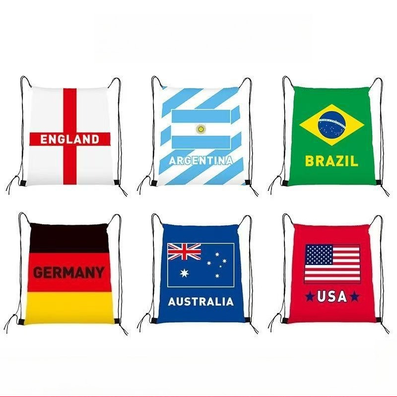 2026 New Drawstring Bag For football Fans | Portable Backpack Waterproof Storage Bag with Printed Design - Outdoor Sports Tote