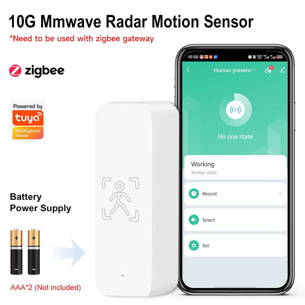 Tuya Zigbee 10G Mmwave Radar Motion Sensor, Human Detection, Works with Tuya Gateway