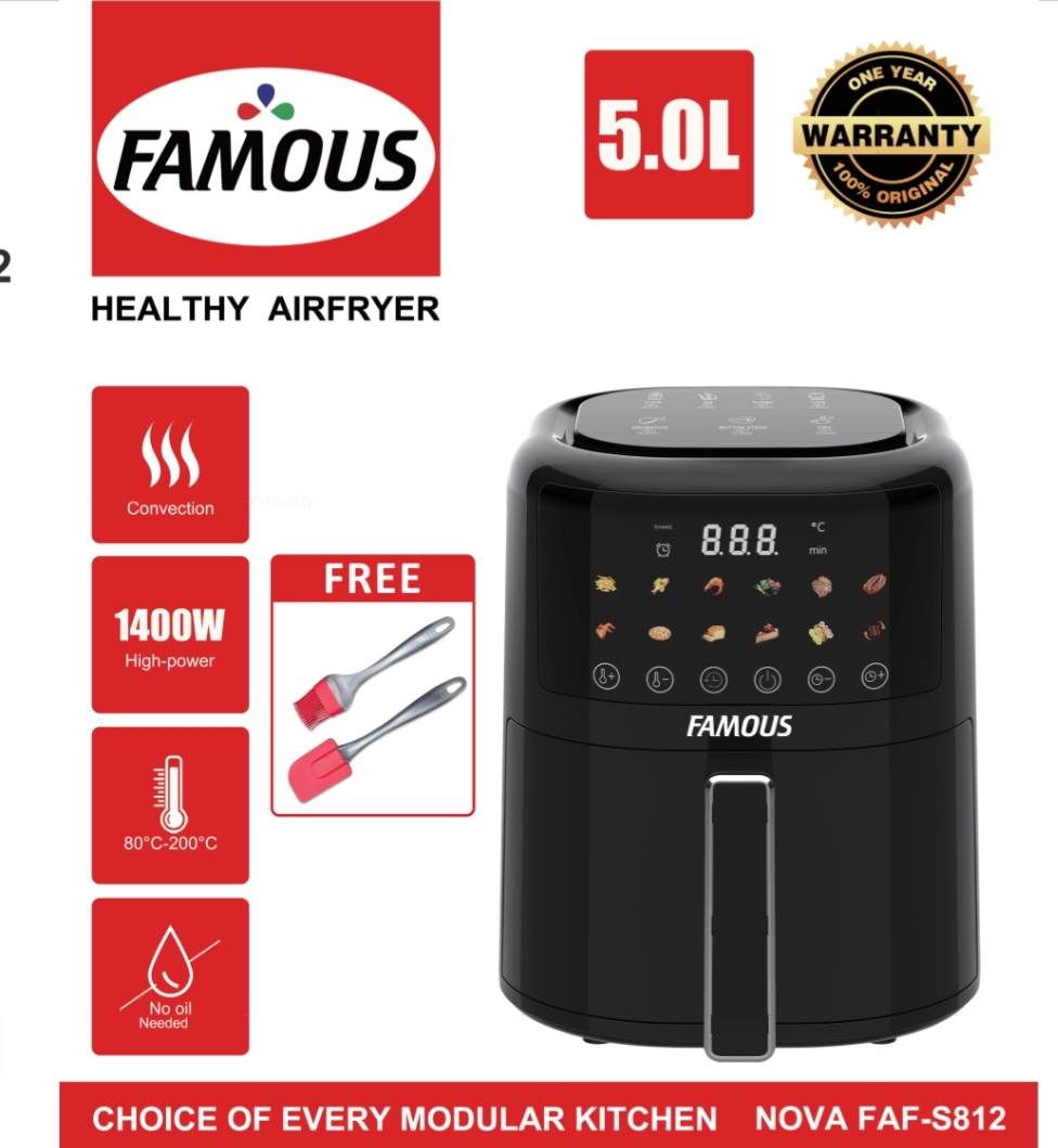 Sokany Digital Air Fryer 5 Ltrs With Spatula, Brush