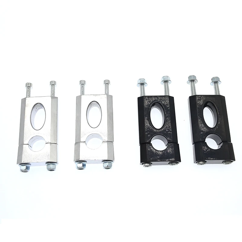 1 Pair 7/8 Inch 22Mm Silver Aluminum Alloy Handlebar Clamp Riser Mount For 110Cc 125Cc Dirt Pit Bike ATV