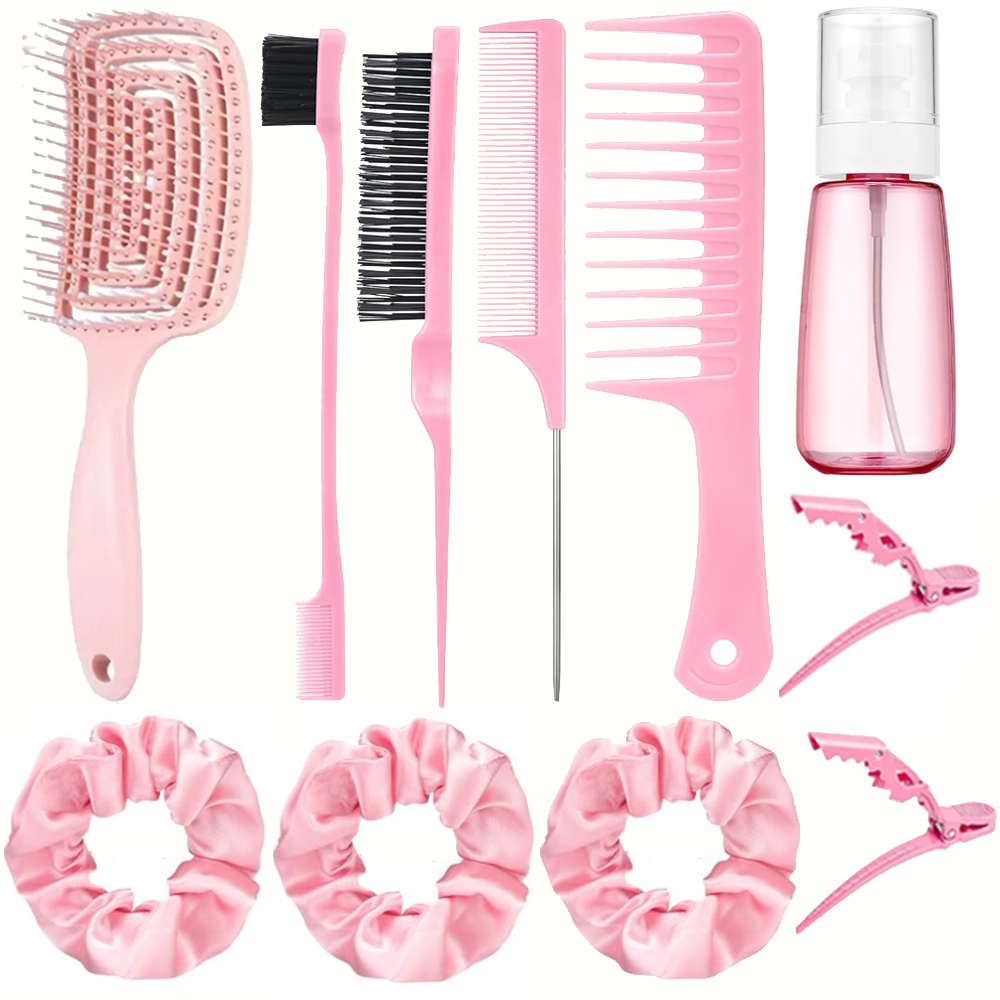 11 Pcs Hair Brush Set, Hair Brush And Spray Bottle, Suitable For Wet and Dry Hairstyles, Suitable For Adults And Children
