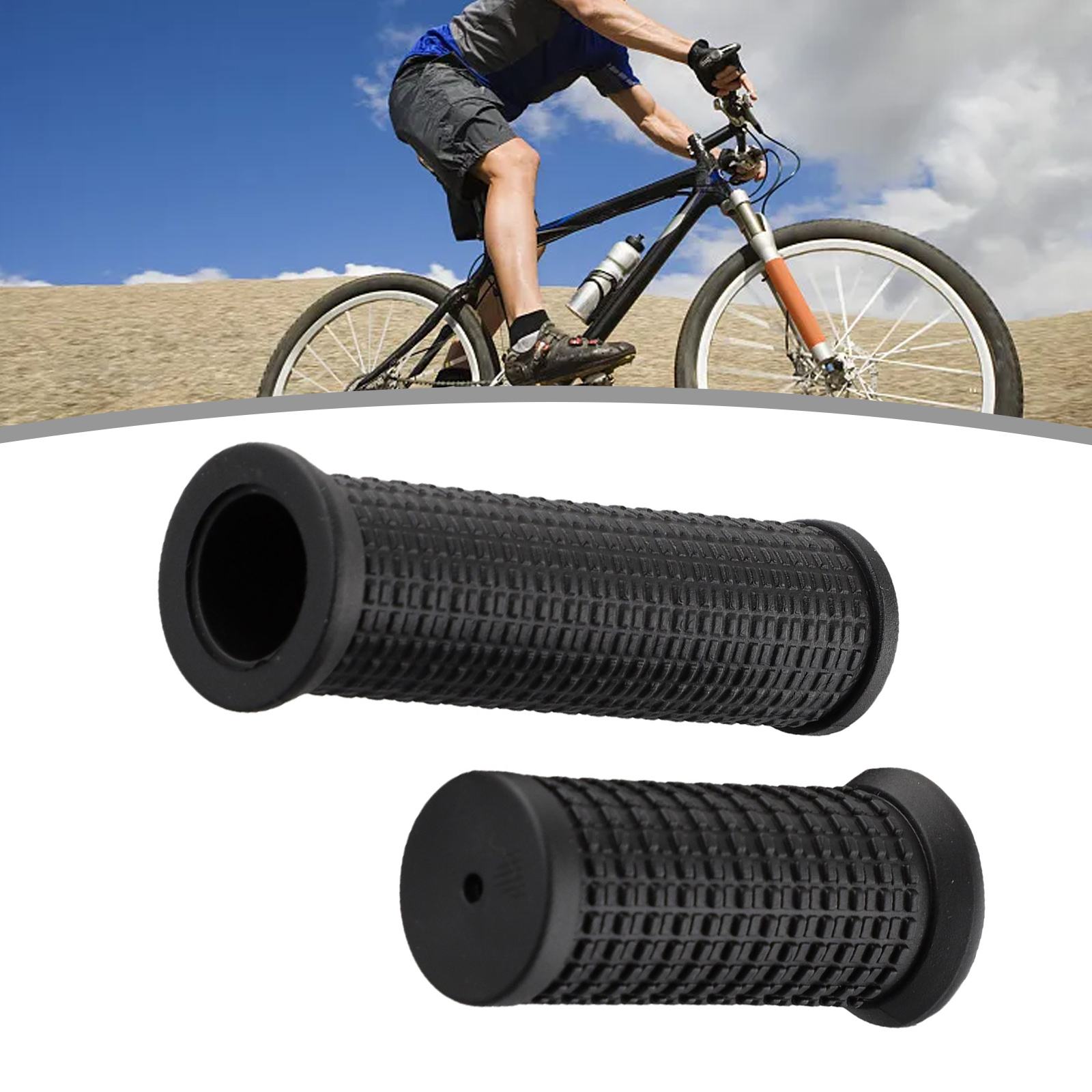 1Pair Bicycle Handlebar Grips TPR For Twisting Shifter Mountain Bike 22.2mm Bar Non-slip Bicycle Handle Set Bike Part