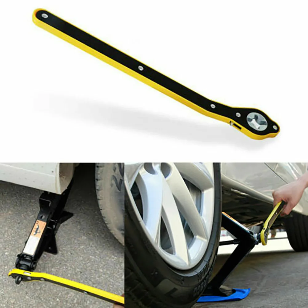Car Jack Ratchet Wrench Labor-saving Car Scissor Ratchet Spanner Key Tire Wheel Lug Wrench High Carbon Steel Hand Repair Tool