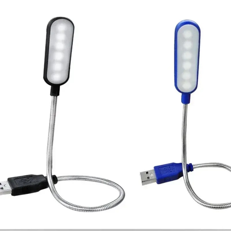 Portable Travel USB LED Mini Book Light Reading Light Flexible 6LEDS Lamp USB Lamp For Power Bank Laptop Notebook PC Computer