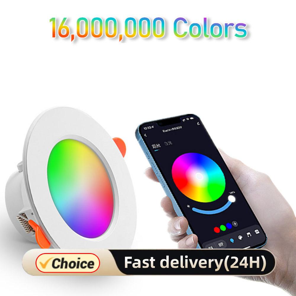 1-10pcs LED Smart Downlight Indoor Light Spotlight WiFi Tuya Bluetooth Control 10W RGB AC 85-260V Ceiling Light Decoration lightify