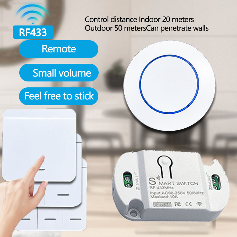 rf 86 wall panel transmitter AC110V 220V 433Mhz wireless Wall Switch Safety Switch and relay interruptor for Light Lamp