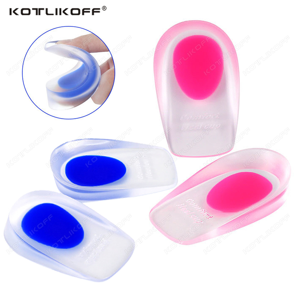 1/2 Pairs Gel Silicone Heel Cups/Pads for Foot Pain Relief Support, Comfort Cushion Insoles for Women/Men KOTLIKOFF