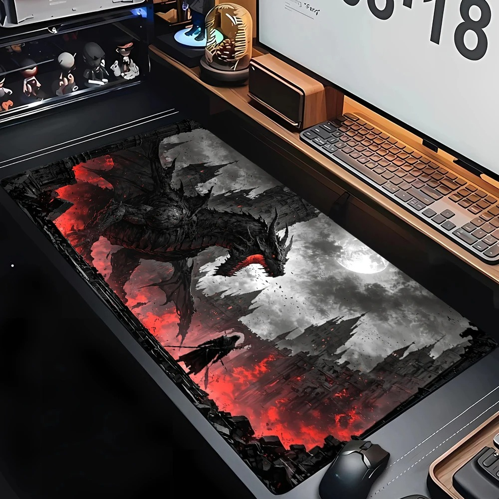 Demonic giant flying dragon Mouse pad Non-Slip Desk Mat pc accessories Gaming Mat dragon desk playmat Extended pad