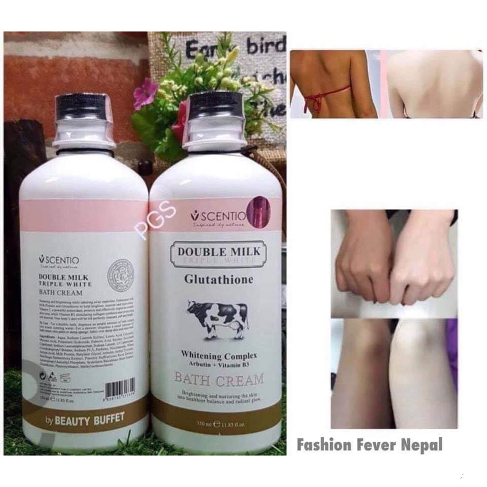 Instant Triple Fairness Double Milk Glutathione Body Shower Cream - 350 ML