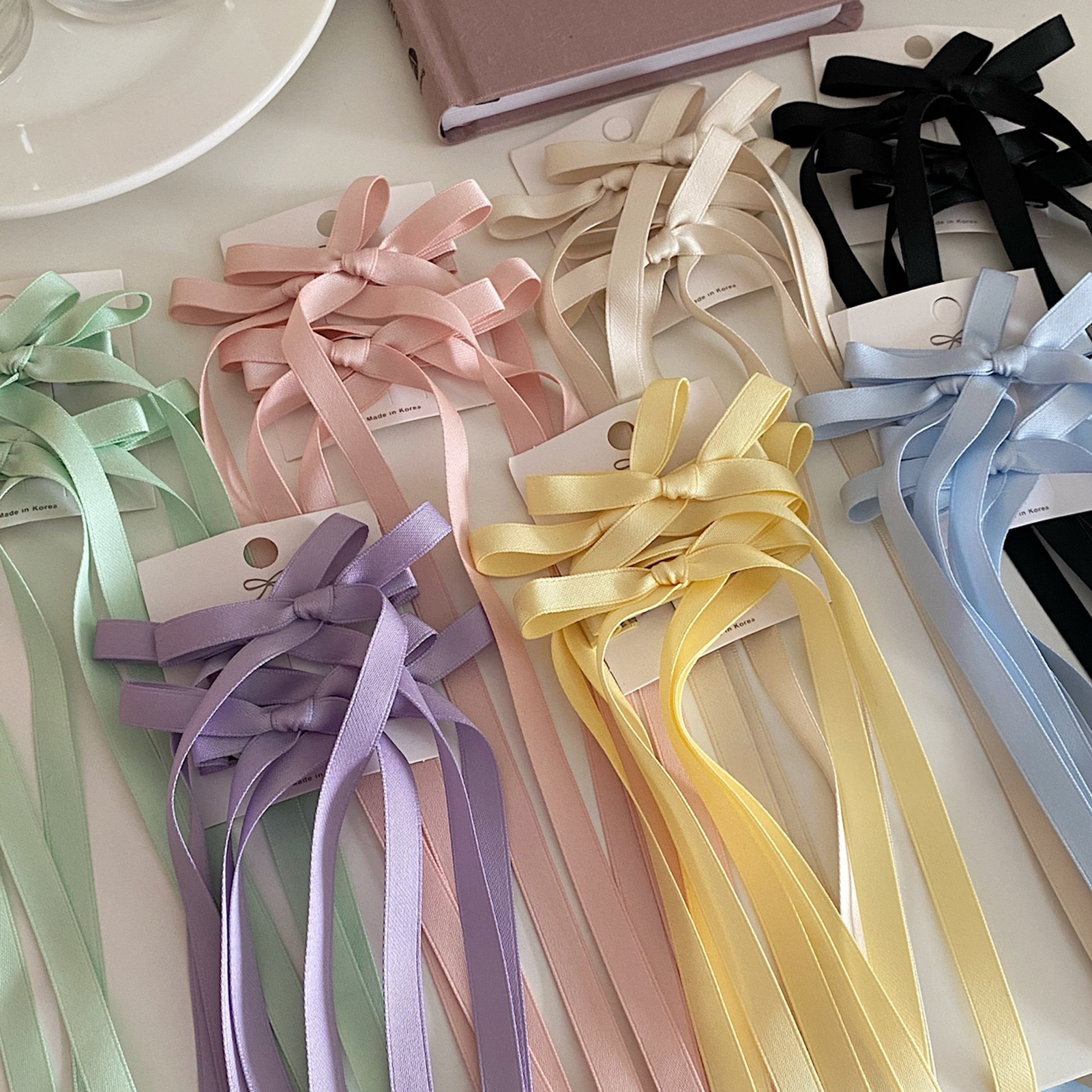 2pcs Y2K Ribbon Bow Hair Clips Decorative Hairpins with Floating Tails for Women Weddings and Parties DEcoration