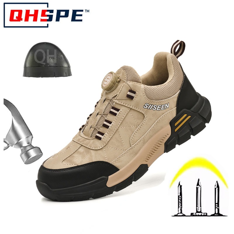 Safety Shoes Men Steel Toe Work Shoes Anti-smash Anti-puncture Indestructible Shoes Protective Boots Tactical Boots