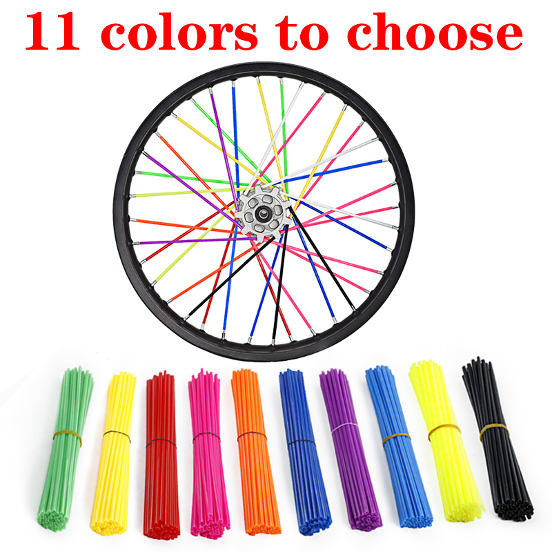 Motorcycle 24CM Colorful wheel hub spoke nipples suitable for ENDURO MX pit bike mountain bike tire steel wire plastic sleeves