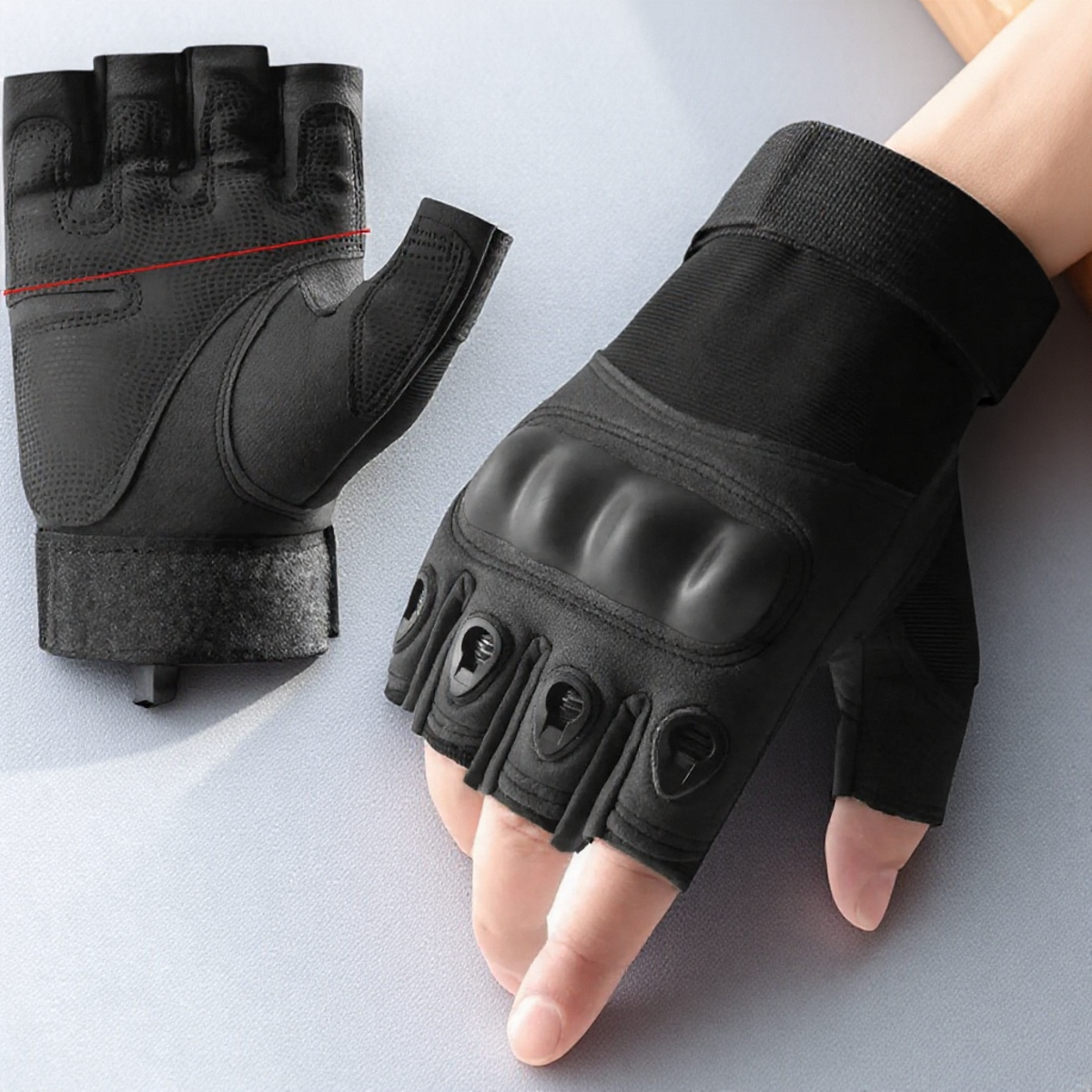 1Pair Durable Half Finger Gloves for Outdoor Activities Shooting Hunting Climbing Motorcycle Cycling