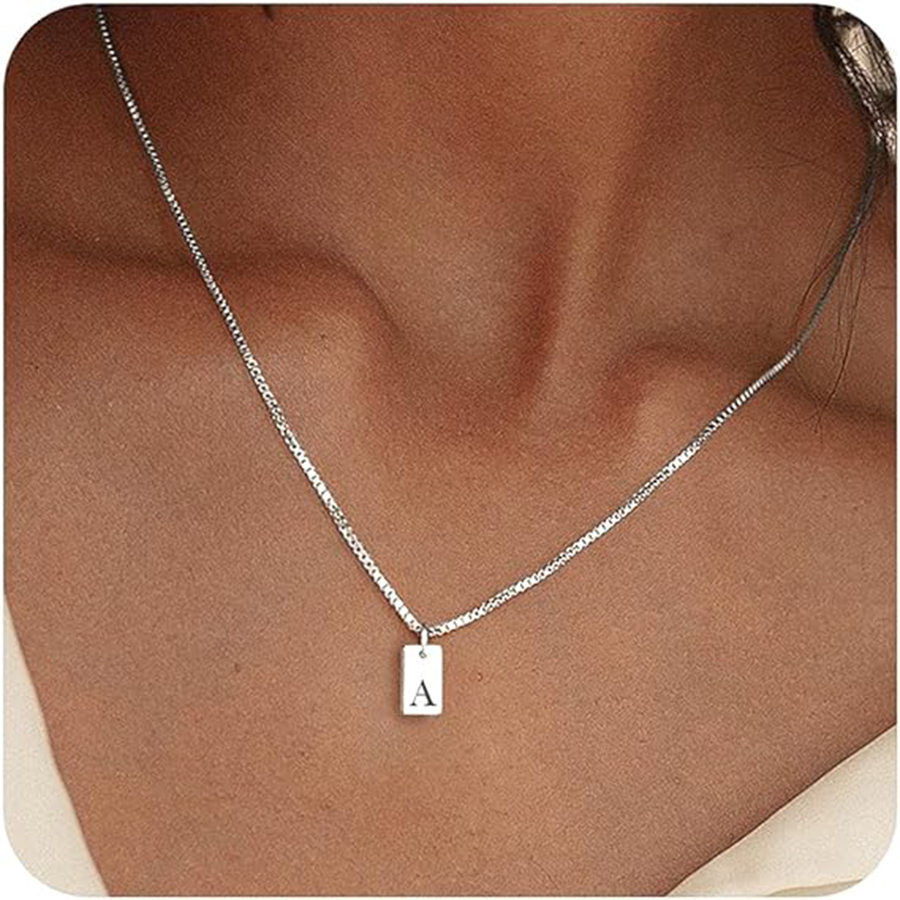 New 2024 Silver Color Original Fit 925 Classic Necklace 26 letters Personality Block Pendant jewelry