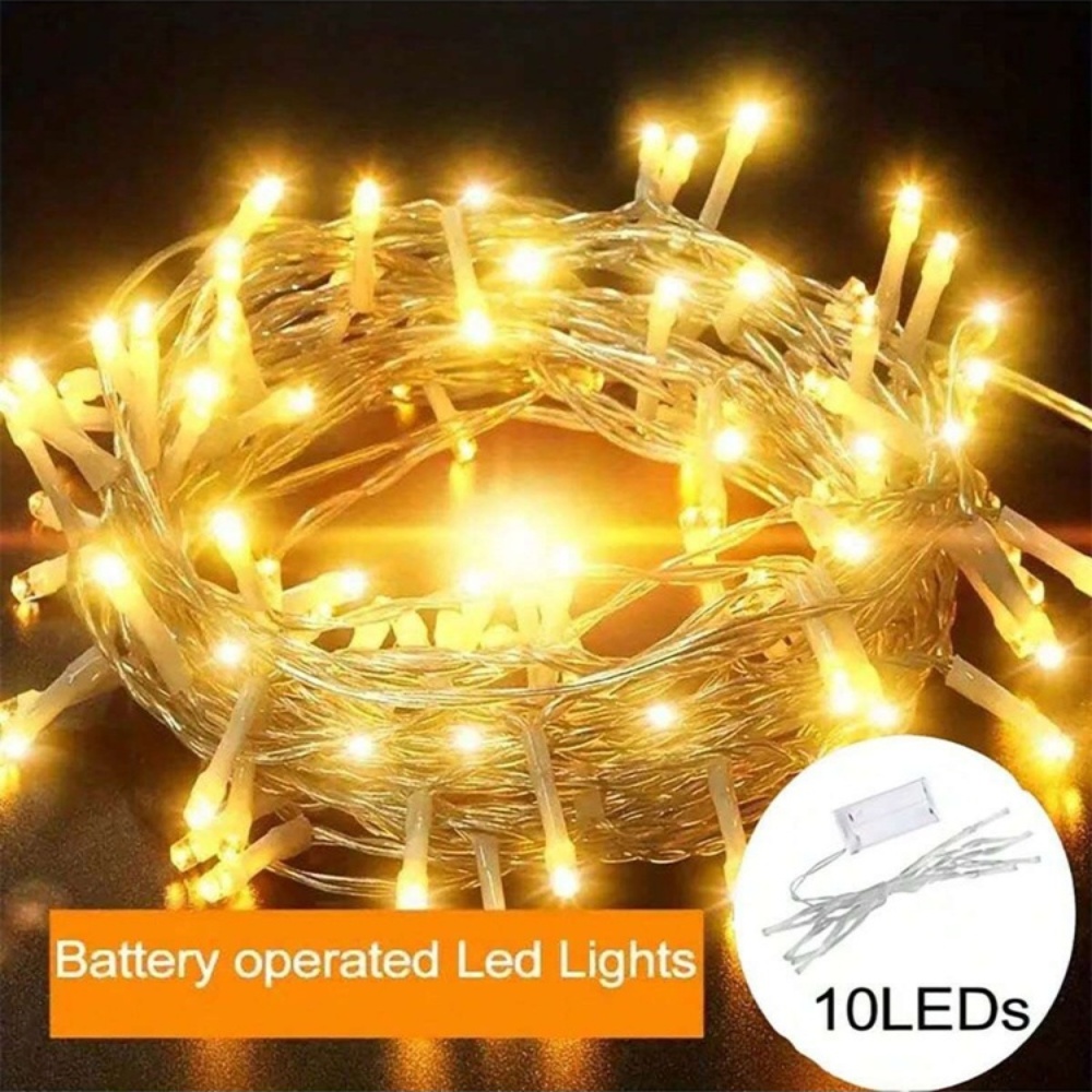 1PC 1.5M10LED/3M20LED/6M40LED Indoor and Outdoor Battery Box Fairy String Light, Used for Wedding, Party, Courtyard Decoration