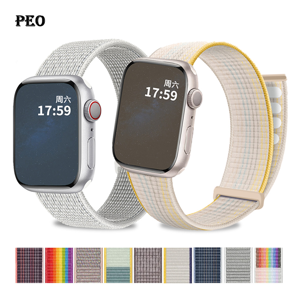 Nylon loop Strap For Apple Watch Band Ultra-2 49mm 41-40mm Sport pride Bracelet iwatch bands Series10 6 5 4 3 9 8 se 7 44mm 45mm