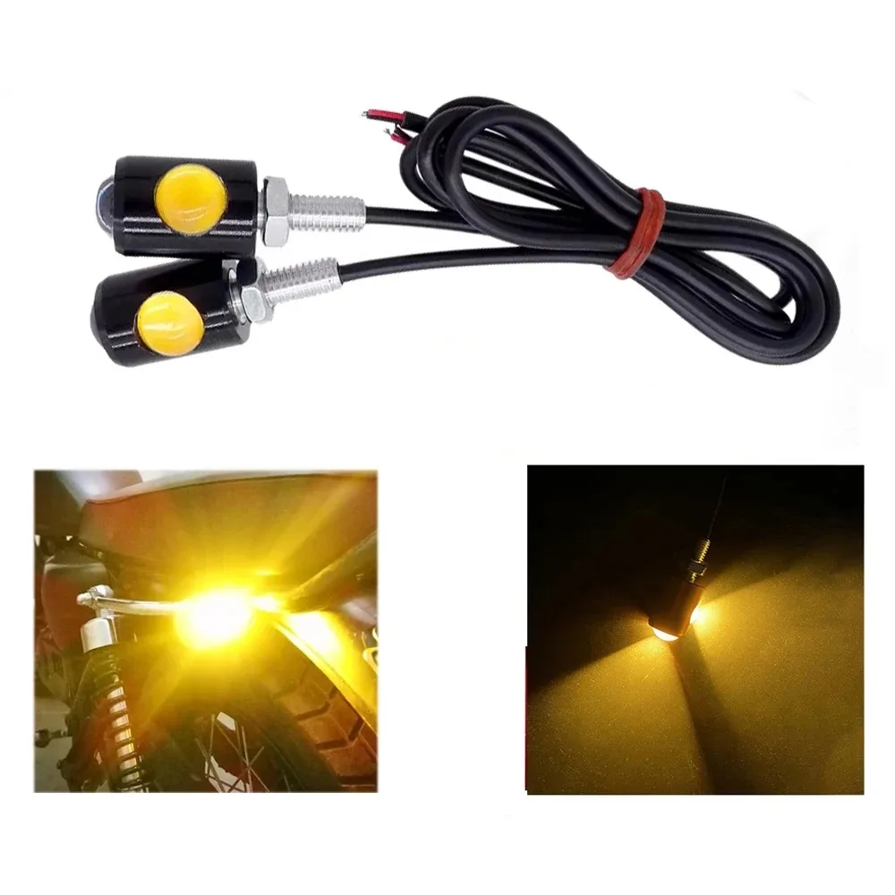 2 Pieces Double LED Motorcycle Signal Lamp Super Bright LED Car Number Plate Bolt Tail Rear Fire Brake Fog Bulb