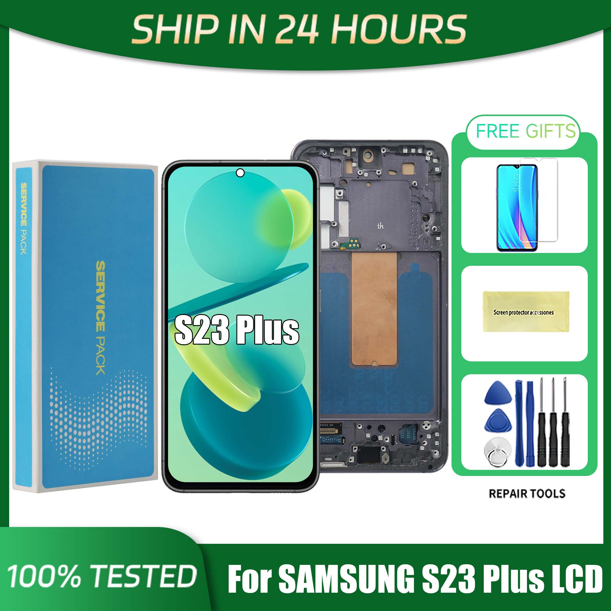 S23 Plus TFT For Samsung 6.6''For S23+ S916B S916U S916W S916N S916 LCD Display Touch Screen Digitizer Assembly Replacement