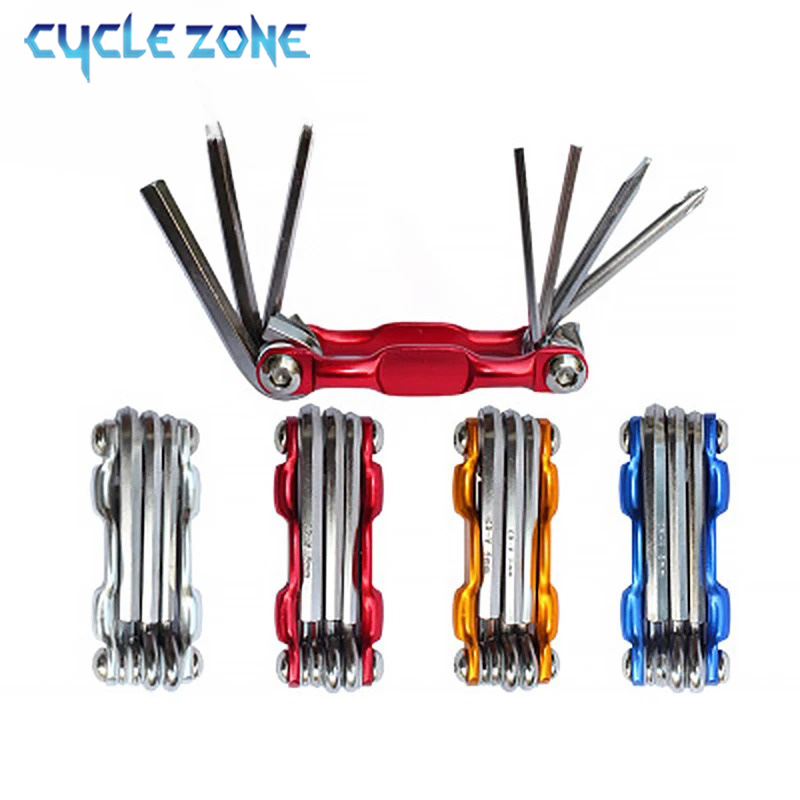 Multi Repair Tools Kit Portable Bicycle Tool Folding Allen Wrench Spoke Hex Wrench Bike Maintenance Tool Set Cycling Accessories
