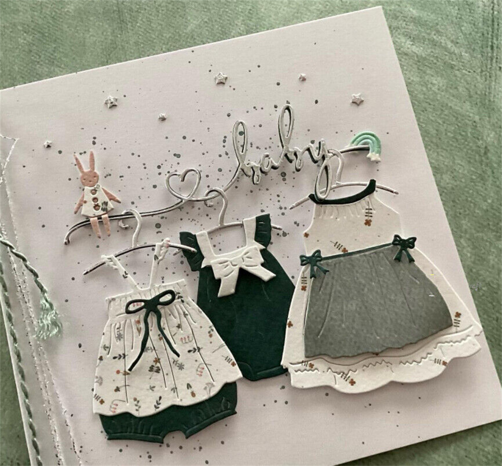 Baby Apron Dress Frame Metal Cutting Dies,Star Moon Skirt Hanger Die Cuts,DIY Scrapbooking Stencil Template Molds