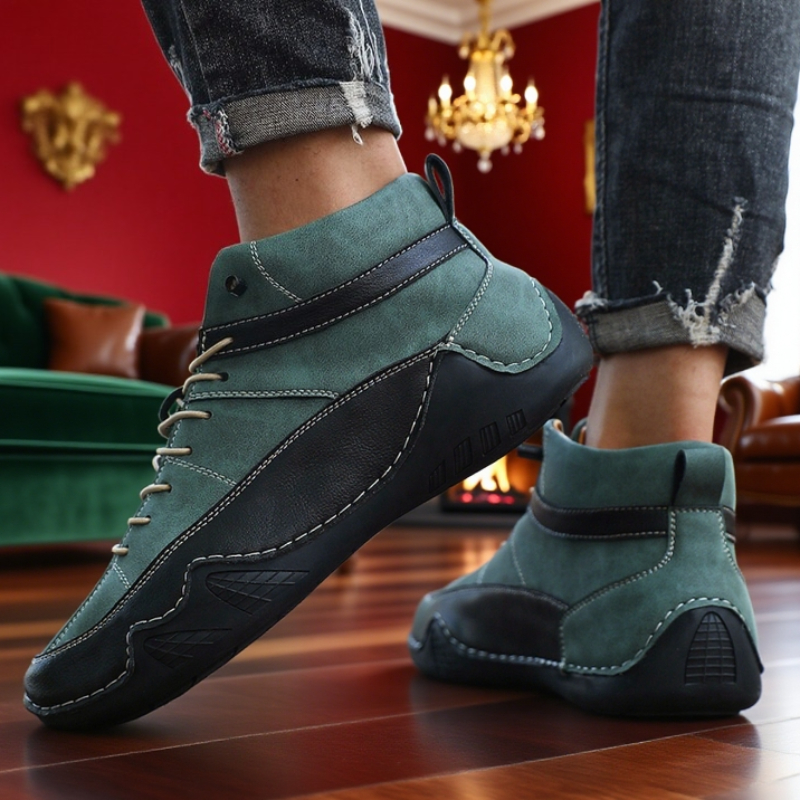 New 2025 Handmade Leather Men Boots Outdoor Hiking Anti Slip Training Work Shoes Men Ankle Boots Fashion Autumn Winter Boots