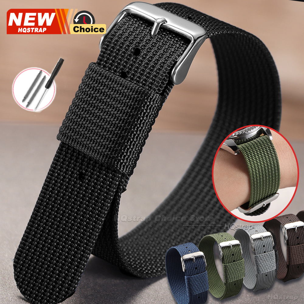 Men's Ribbed Nylon Watch Strap 18MM 20MM 22MM for for for Bracelet Universal Sport Smart Watch Band