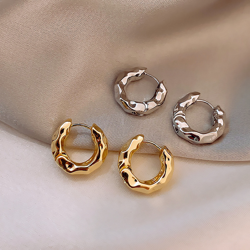 Minimalist New Hot Sell Trendy Plated Gold Color Circle Earrings for Women Ear Hoop Earring Classic Jewelry