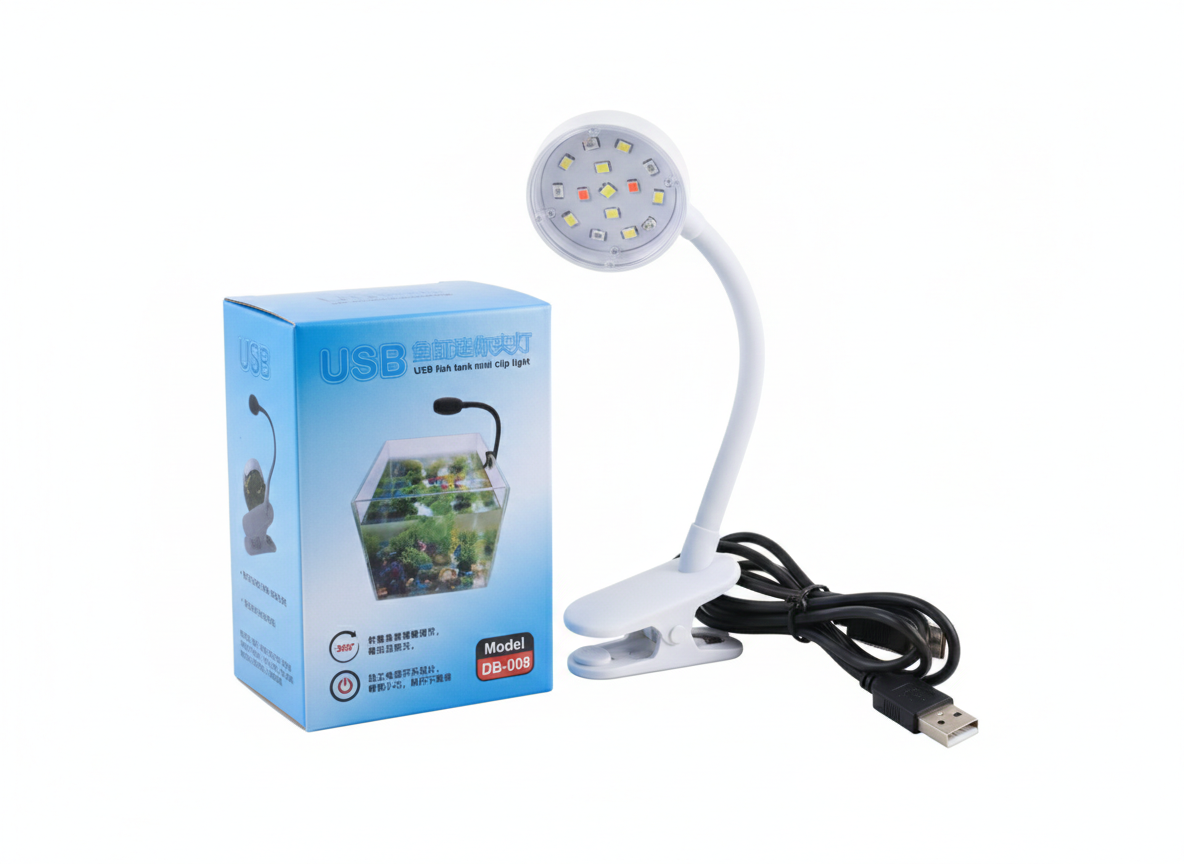 USB 3 Watt Mini Clip LED Light For Small Aquarium Pot