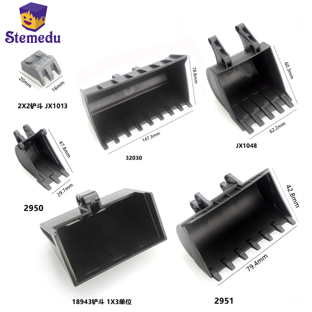 Technical Bucket Series Black Building Blocks Excavator Bucket Scooper Parts 15265 2951 2950 24120 32030 Compatible with legoeds