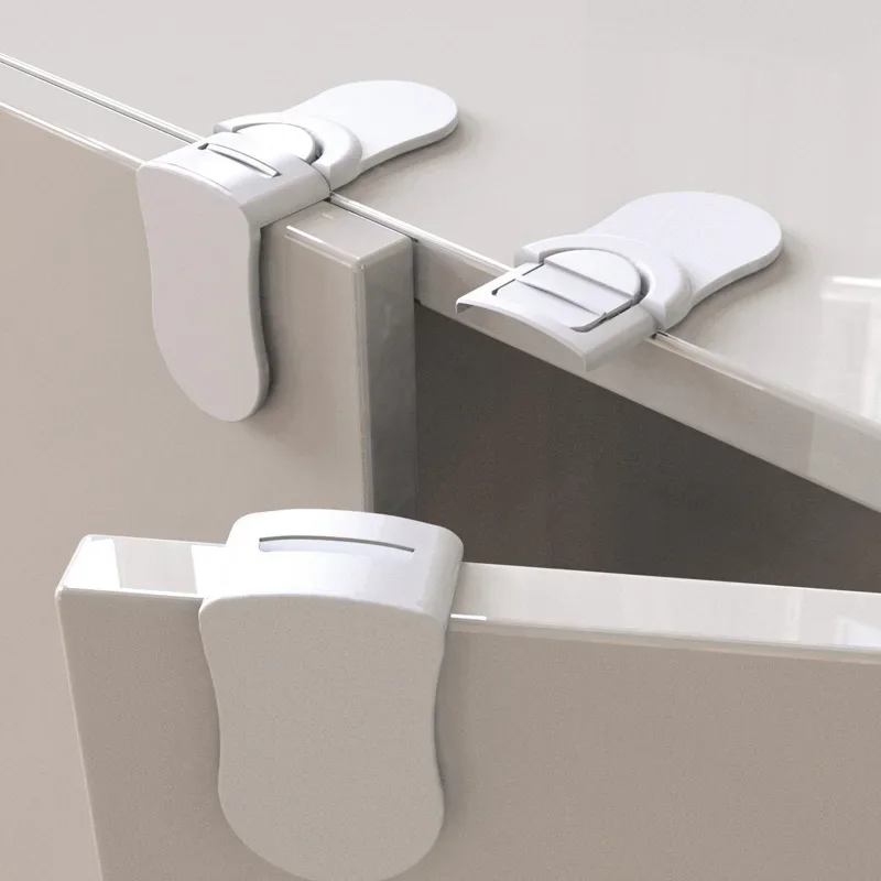 1/3/5Pcs White Locks Right Angle Baby Cabinet Safety Drawer Child Safety Cabinet Locks Anti-Pinching Safety For Baby